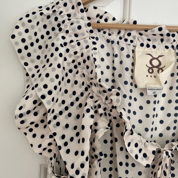 Gorgeous Figue black and white polka dot silk top in excellent condition - Picture 4 of 8